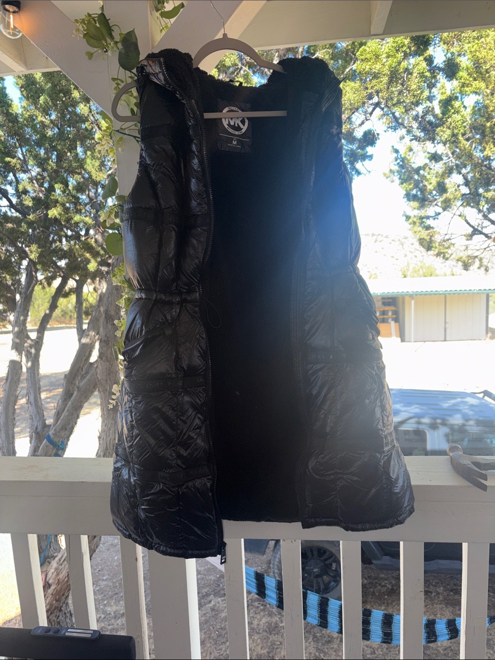 Michael Kors Women's Black Quilted Puffer Vest with Hood